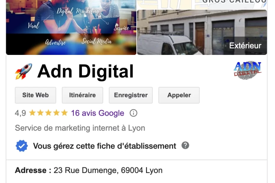 Google My Business fiche Adn Digital