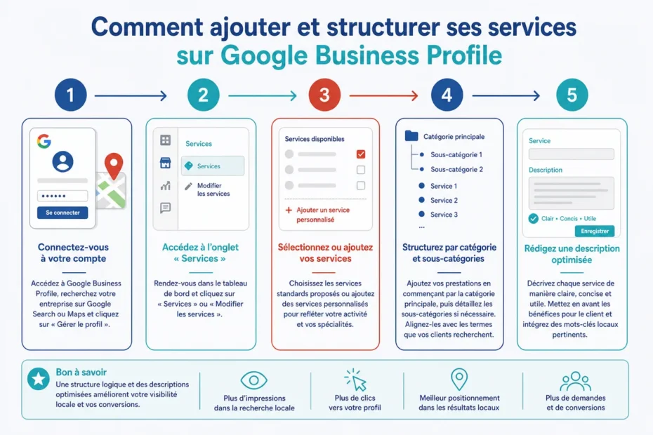Services Google Business Profile structurés pour faciliter la conversion