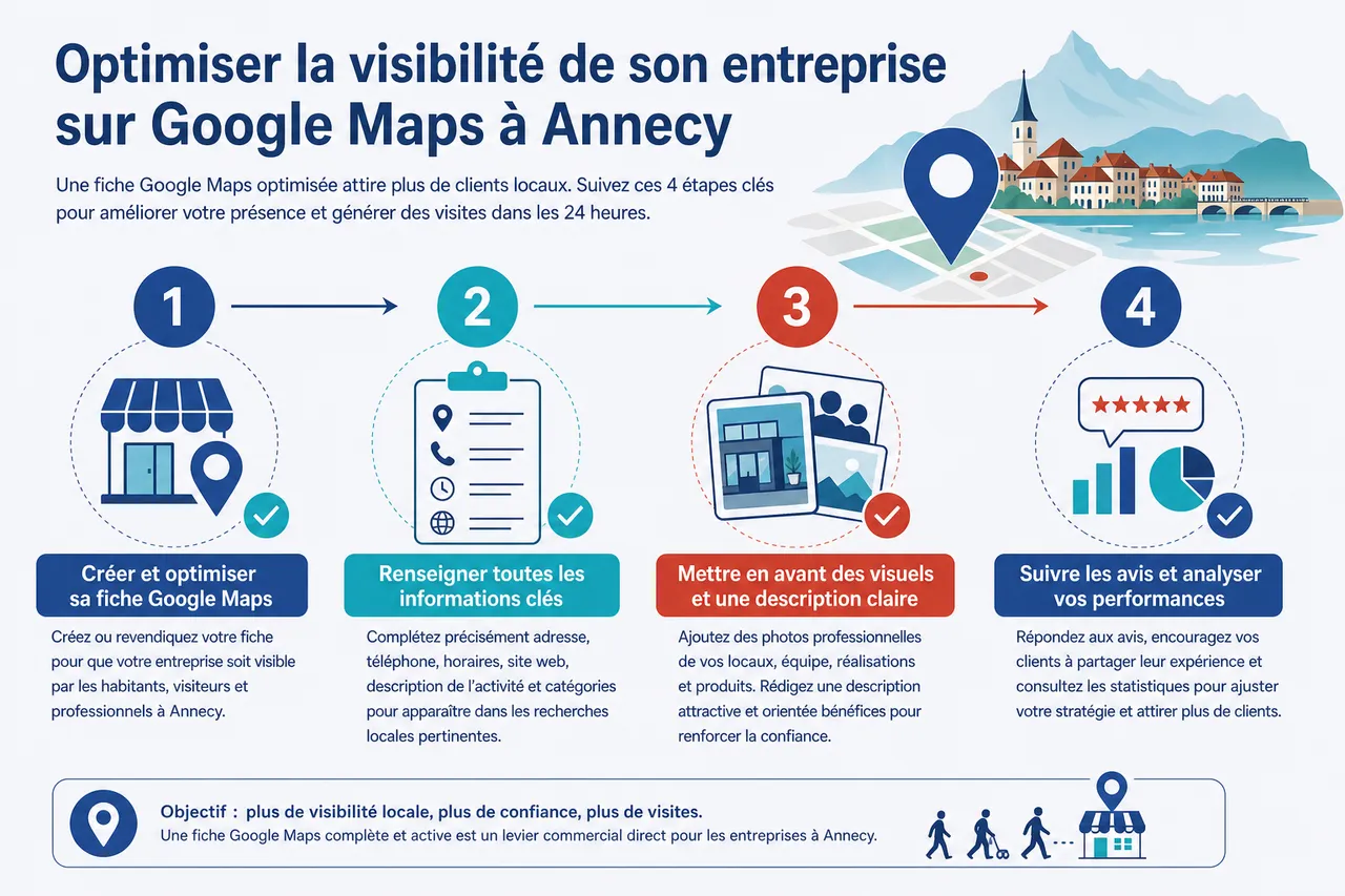 Google Maps à Annecy: naviguer entre centre-ville, zones industrielles et lac , Optimiser la visibilité de son entreprise sur Google Maps à Annecy