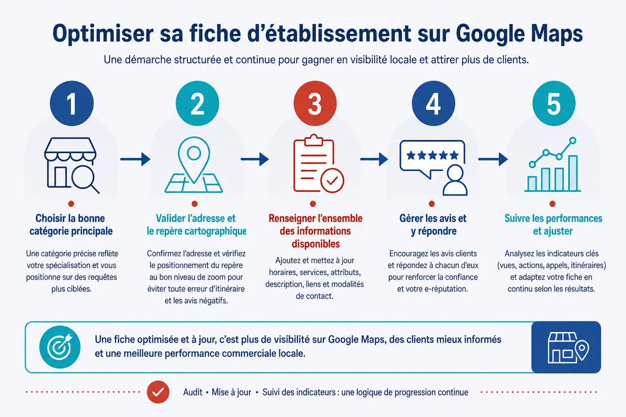 Plans Google Maps pour les professionnels: vue d’ensemble, niveaux de zoom et repères locaux , Guide pratique: optimiser sa fiche d’établissement sur Google Maps