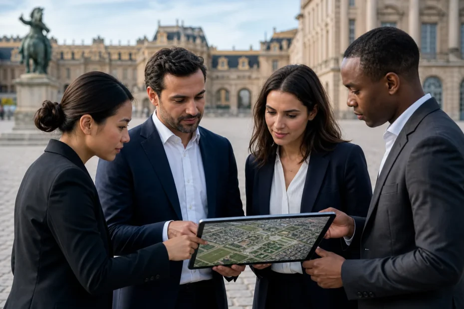 Carte interactive de Versailles avec itinéraires et points d'intérêt