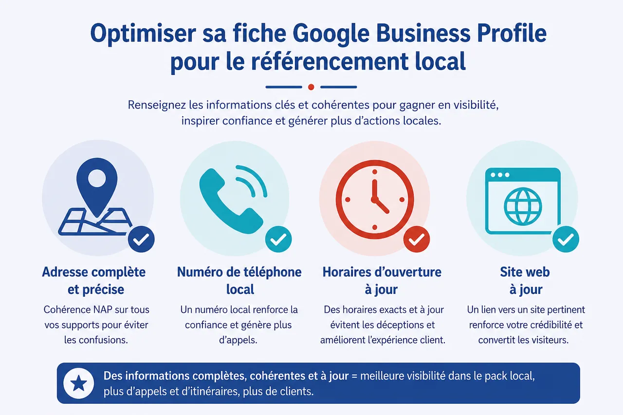 Google Maps en 2026: stratégies pour transformer la carte en levier d’acquisition client , Optimiser sa fiche Google Business Profile pour le référencement local