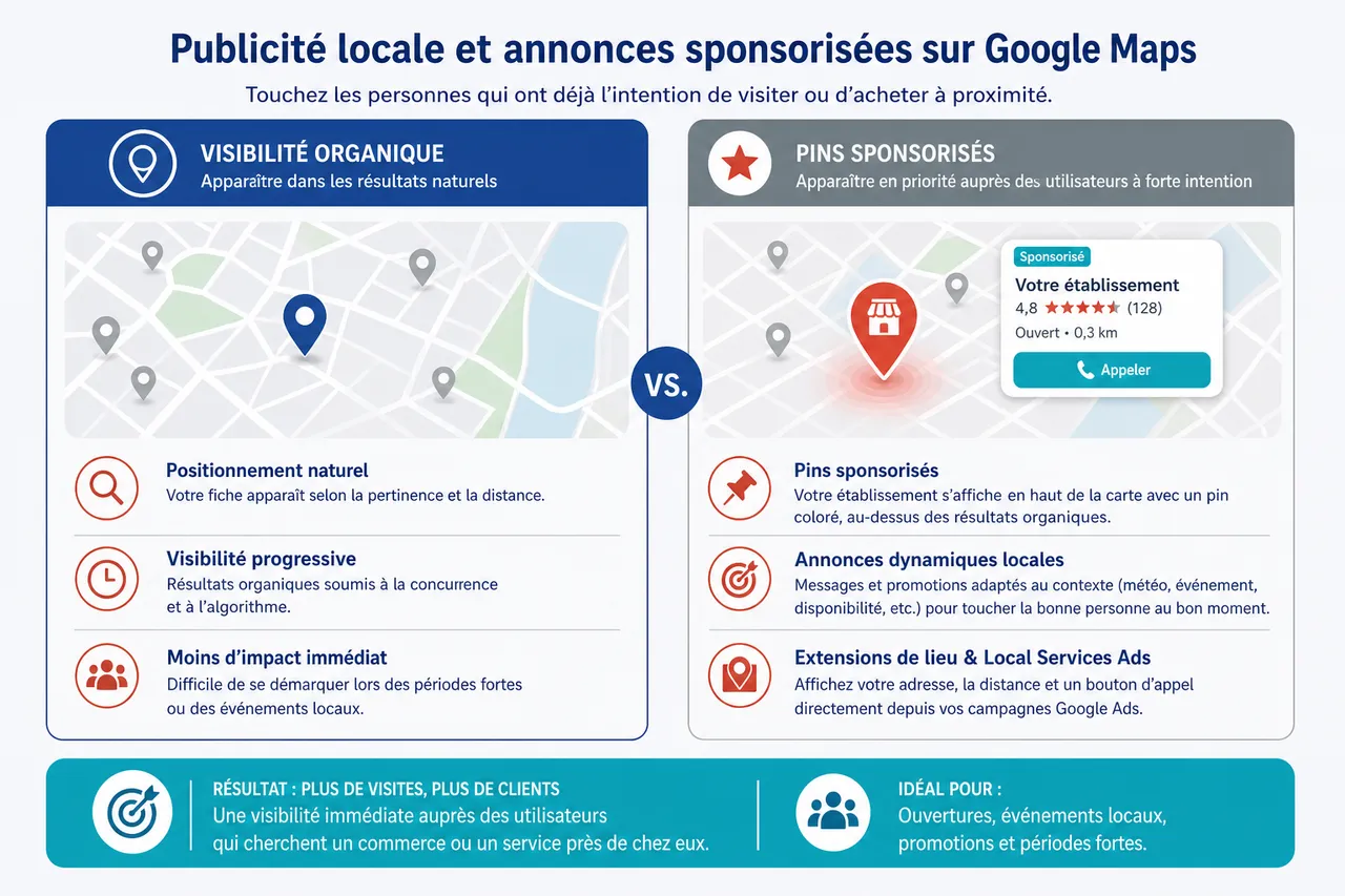 Google Maps en 2026: stratégies pour transformer la carte en levier d’acquisition client , Publicité locale et annonces sponsorisées sur Google Maps